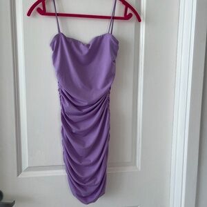 Lux LA Lavender Ruched Bodycon Mini Dress